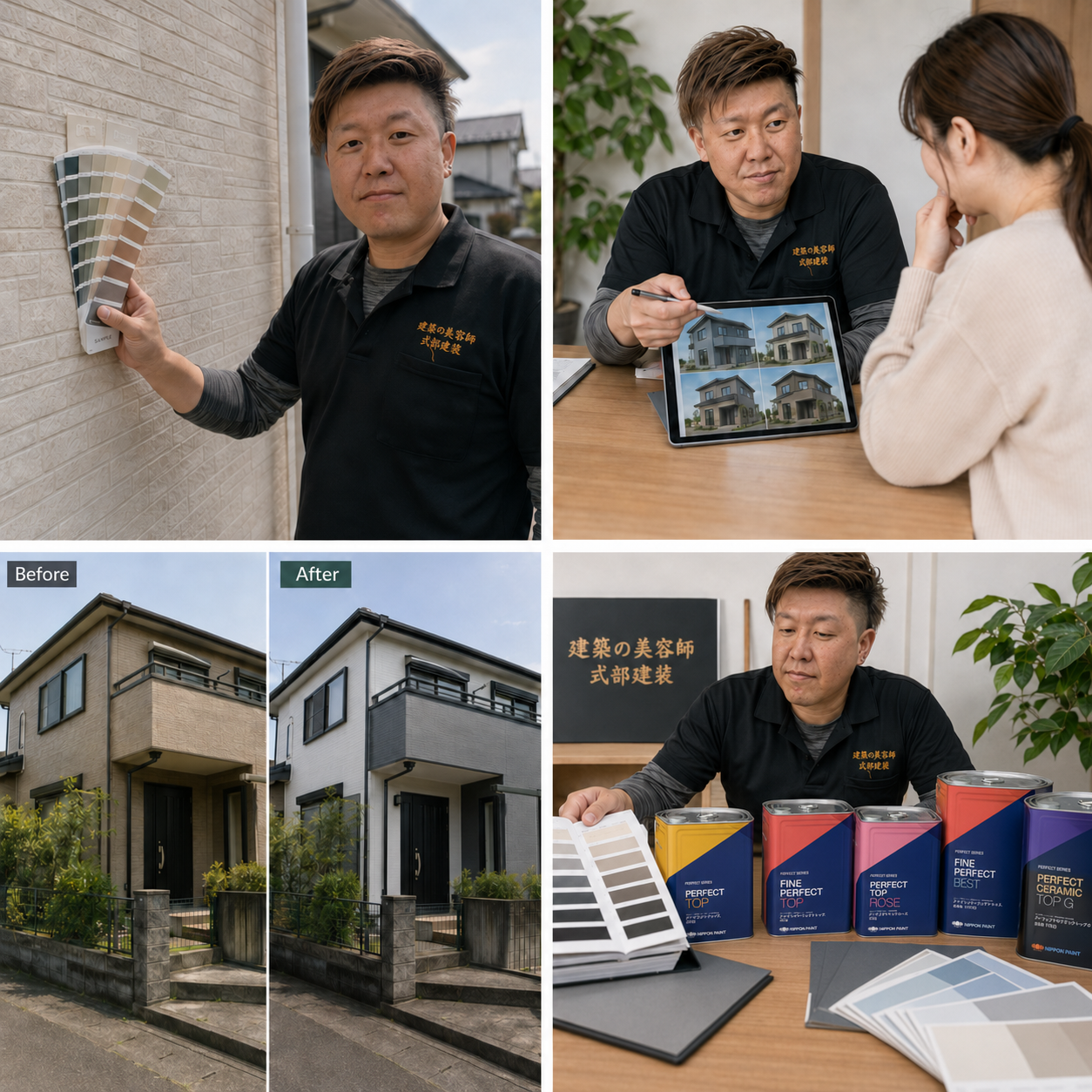 式部建装の色見本とカラーシミュレーション